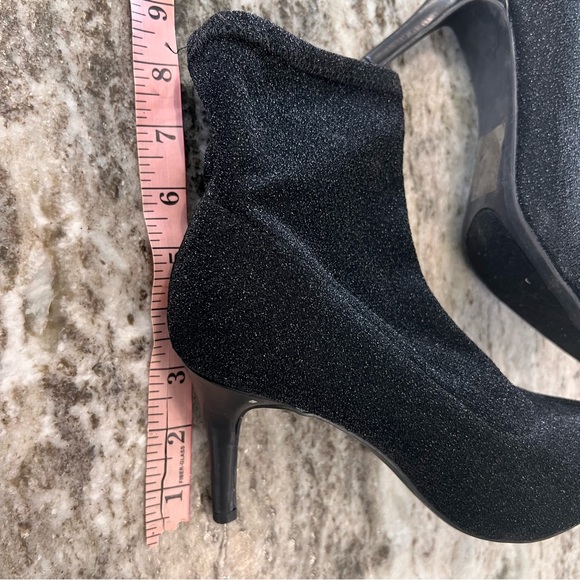 Jones New York Signature Black Shimmer Ankle Boots Sz 7.5 - Picture 3 of 10